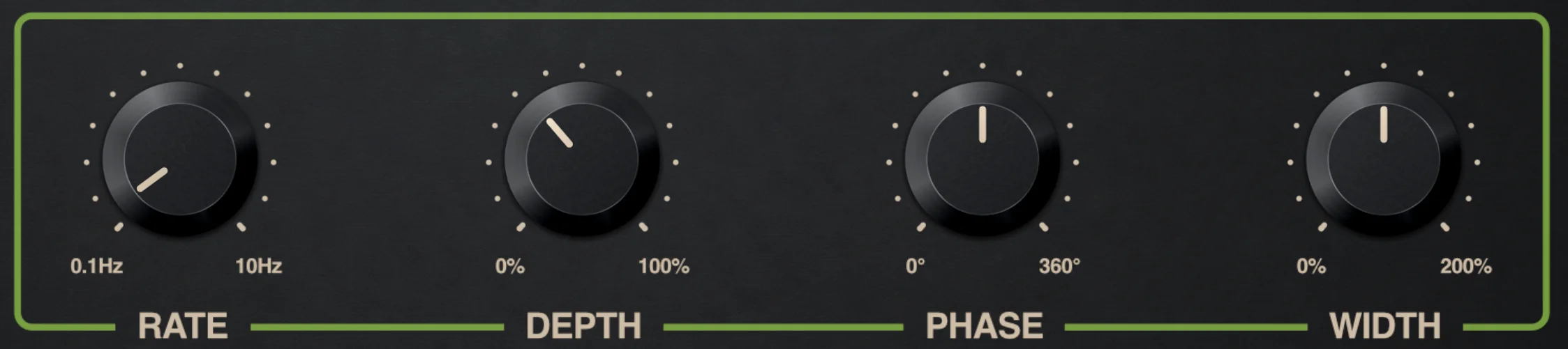 Rate, Depth, Phase and Width Sliders UI